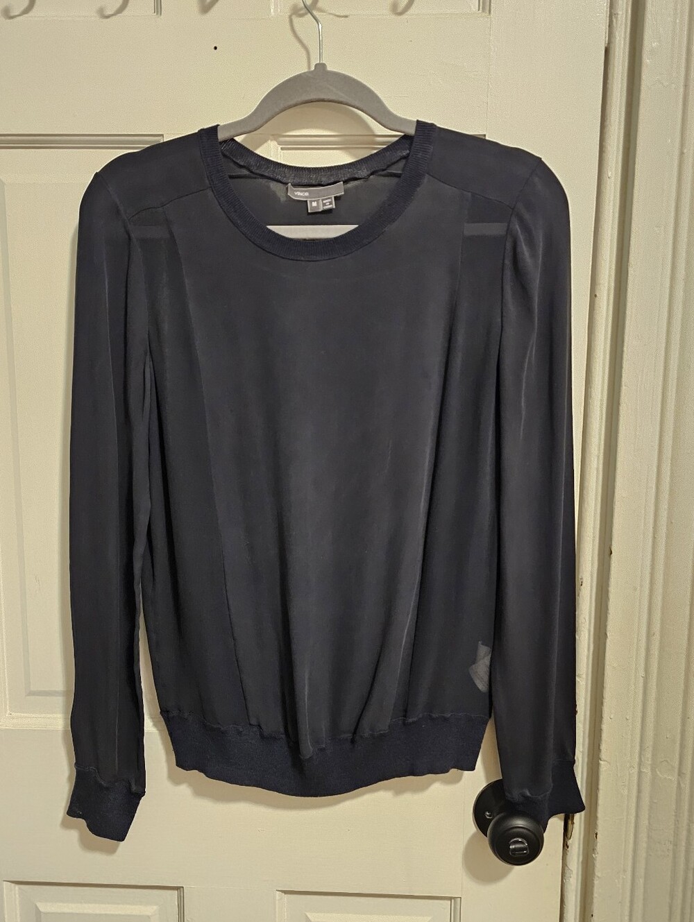 Vince Women's Navy Silk Blouse
